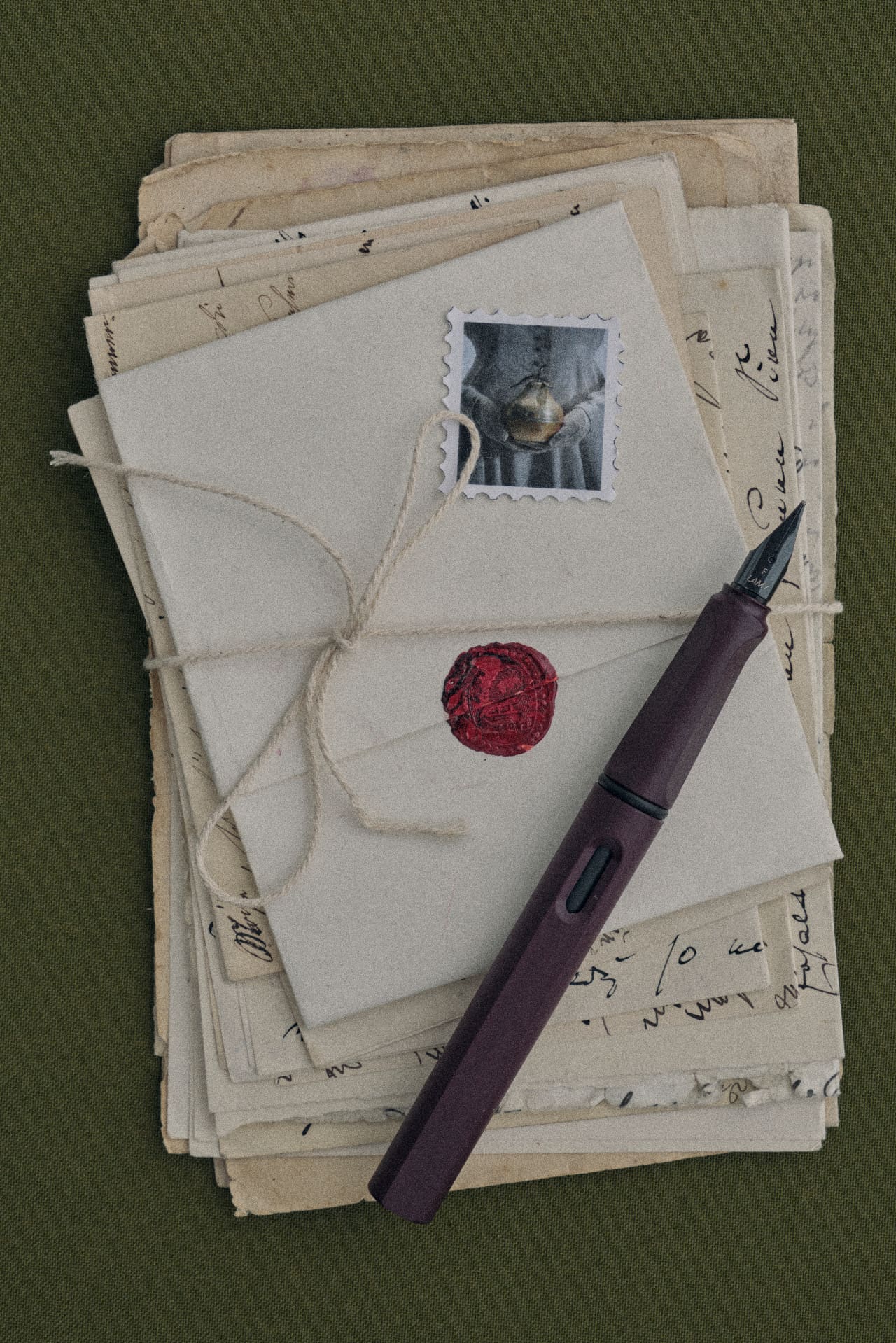 Letters, envelopes and a pen on a desk, ready to plan Instagram content
